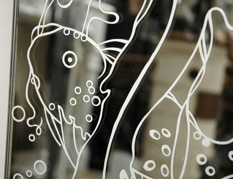 Камин из травертина с зеркальной стеной 1940гг. Камин из травертина с зеркальной стеной 1940гг.-4