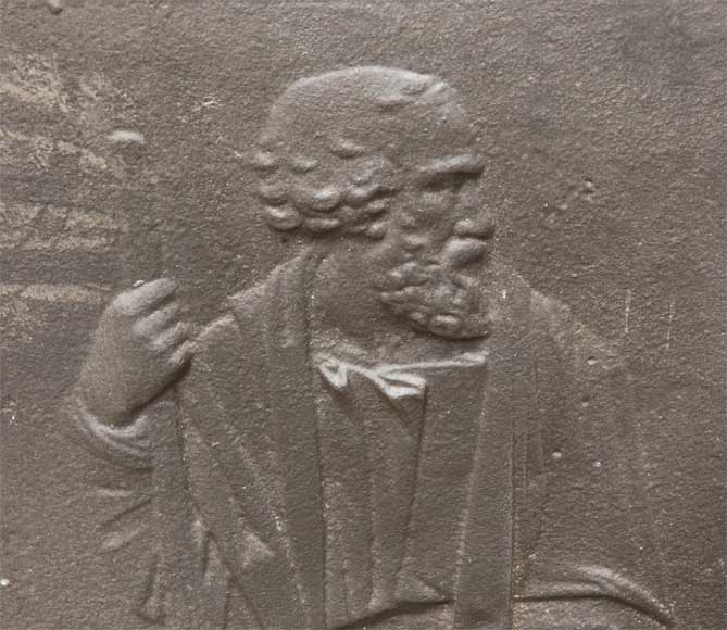 Каминная плита, декорированная сценой из «Побега в Египет». Каминная плита, декорированная сценой из «Побега в Египет».-2