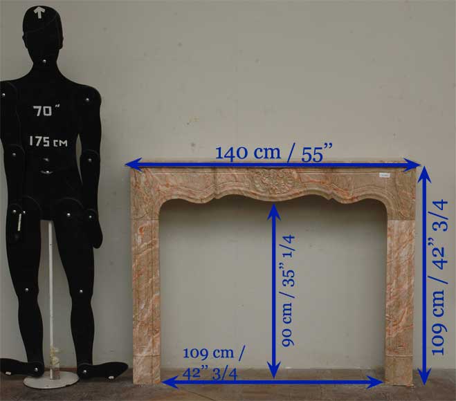 Мраморный камин в стиле Людовика XV. Мраморный камин в стиле Людовика XV.-10