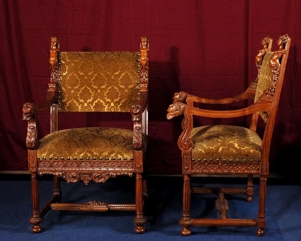 МОИС МИКЕЛАНЖЕЛО ГУГЕНХЕЙМ  (1837 – 1910), Два кресла и четыре стула-1