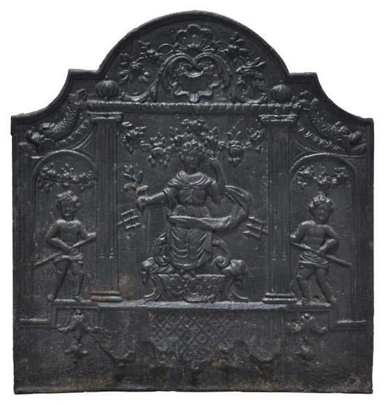 Каминная плита, украшенная изображением Агнессы Римской.-0