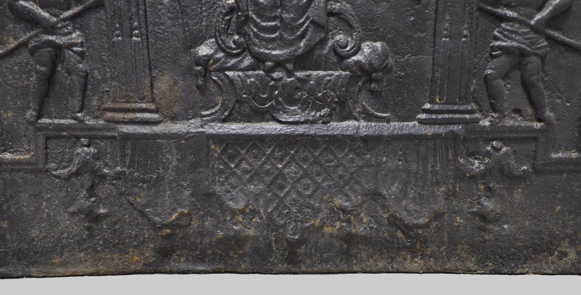 Каминная плита, украшенная изображением Агнессы Римской.-7