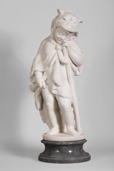 «Ребенок-Геракл», великолепная статуя из скульптурного мрамора, около 1880 года.-0