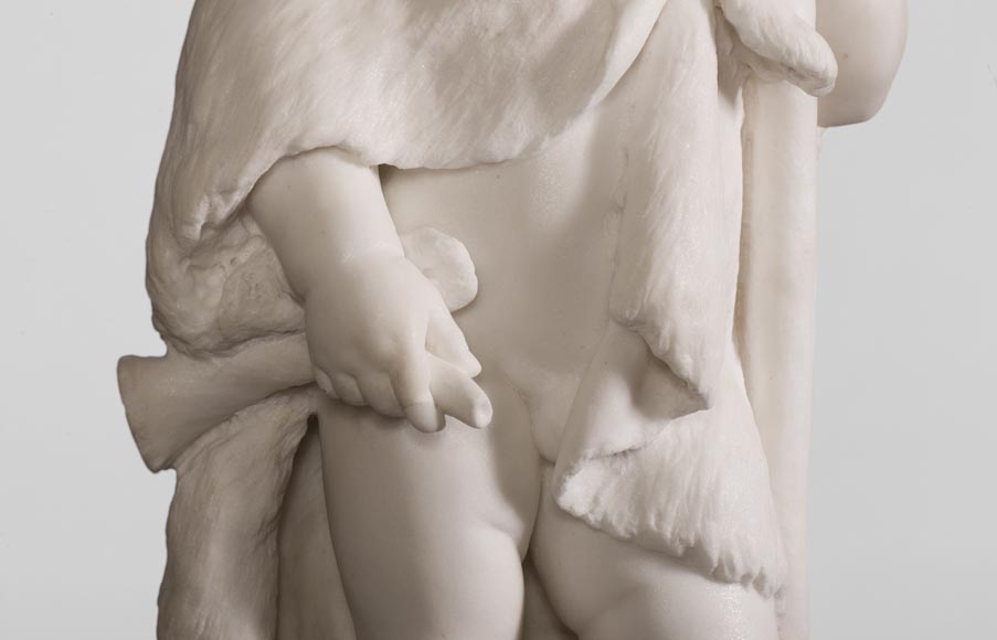 «Ребенок-Геракл», великолепная статуя из скульптурного мрамора, около 1880 года.-4