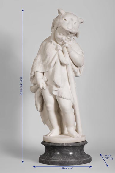 «Ребенок-Геракл», великолепная статуя из скульптурного мрамора, около 1880 года.-10