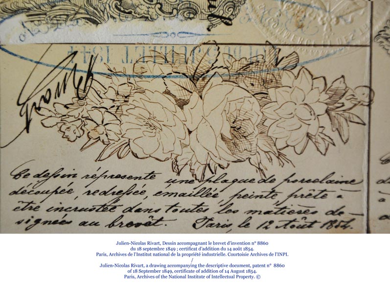 Жюльен-Николя Ривар (1802-1867) - Великолепная шкатулка для драгоценностей, украшенная маркетри из фарфора, ранее находившаяся в коллекции Эльзы Скиапарелли-8