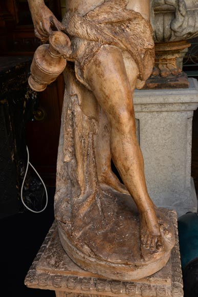 «Девушка и юноша, восславляющие бога Диониса», великолепная пара скульптур из терракоты, работы скульптора из окружения Жана-Батиста Карпо, около 1880 года.-12