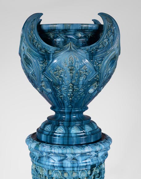 Дельфен МАССИЕ (1836-1907) - Большая фаянсовая садовая ваза в стиле Ориентализма.  -3