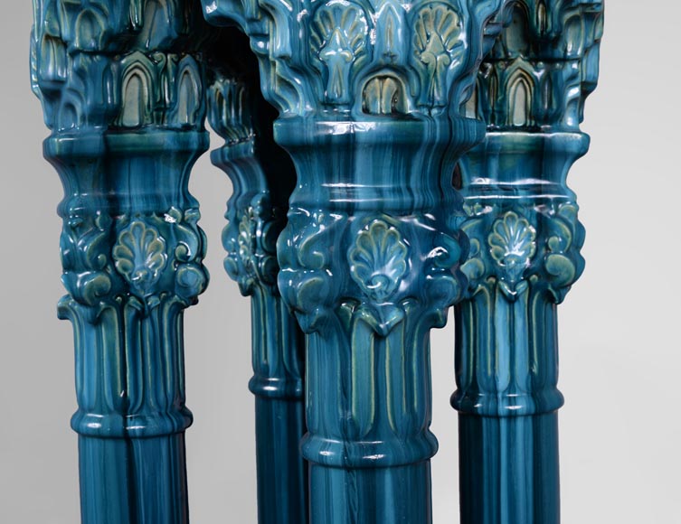 Дельфен МАССИЕ (1836-1907) - Большая фаянсовая садовая ваза в стиле Ориентализма.  -8