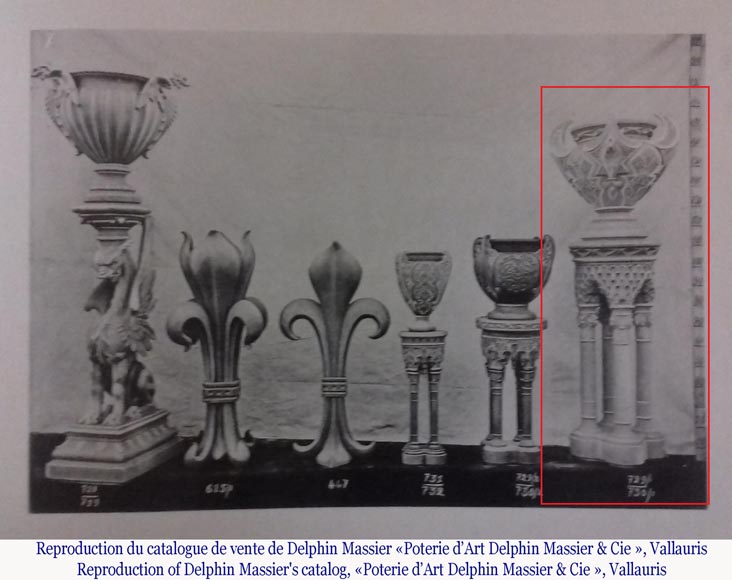 Дельфен МАССИЕ (1836-1907) - Большая фаянсовая садовая ваза в стиле Ориентализма.  -10