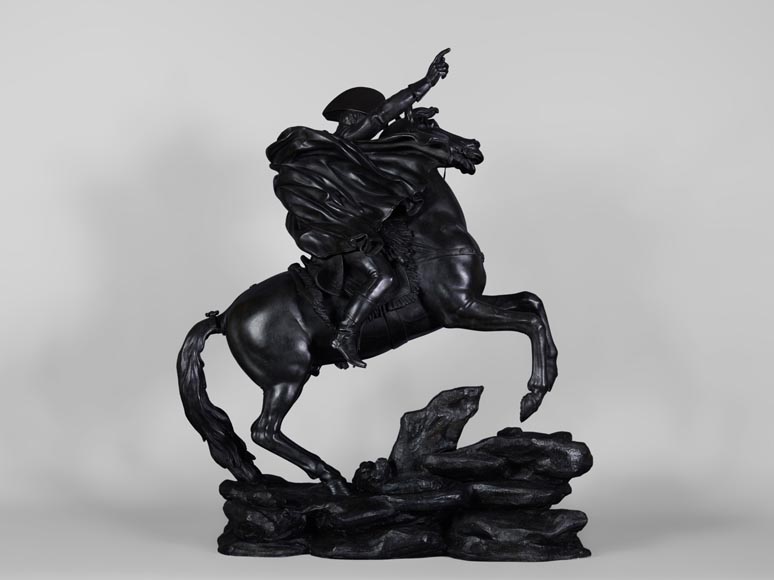 Жан-Франсуа ГЕШТЕР (приписано работе) – «Бонапарт на перевале Сен-Бернар», большая бронзовая скульптура.-7