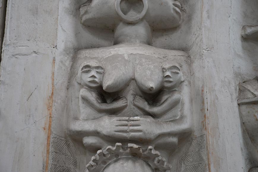 Ансамбль монументальных декоративных элементов в этническом стиле, изготовленных из гипса, 20 век.-10