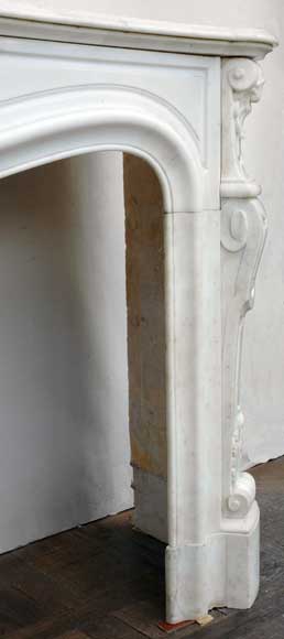 Камин Людовик XV  из белого мрамора-6