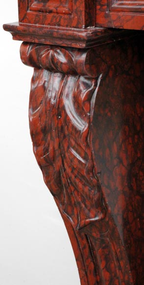 Камин из мрамора красный Гриотт -4