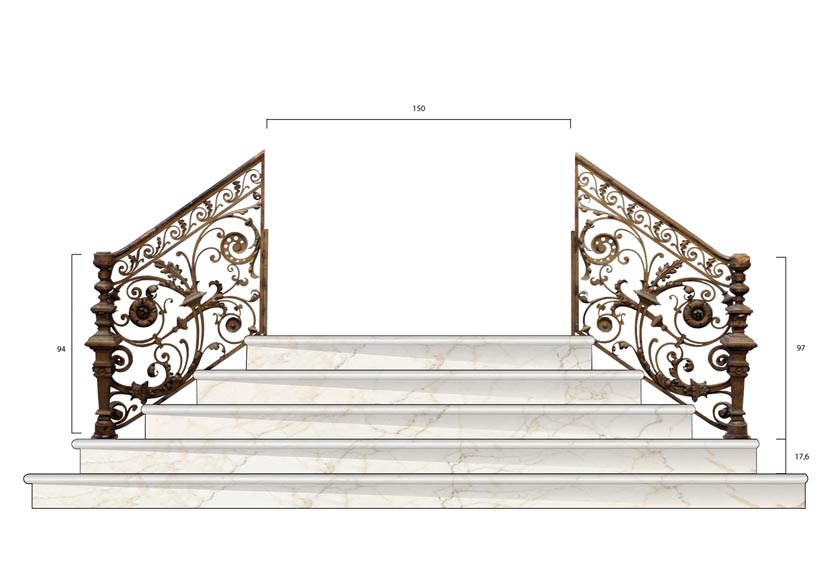 Великолепные лестничные перила эпохи Наполеона III.-20