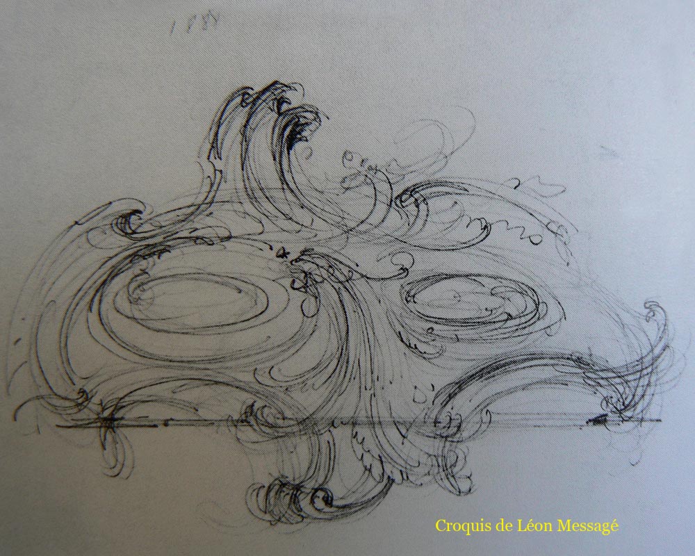 Франсуа ЛИНК (1855-1946) и Леон МЕССАЖЕ (1842-1901) (приписано работе) – «Море», Чернильница из позолоченной бронзы.-7
