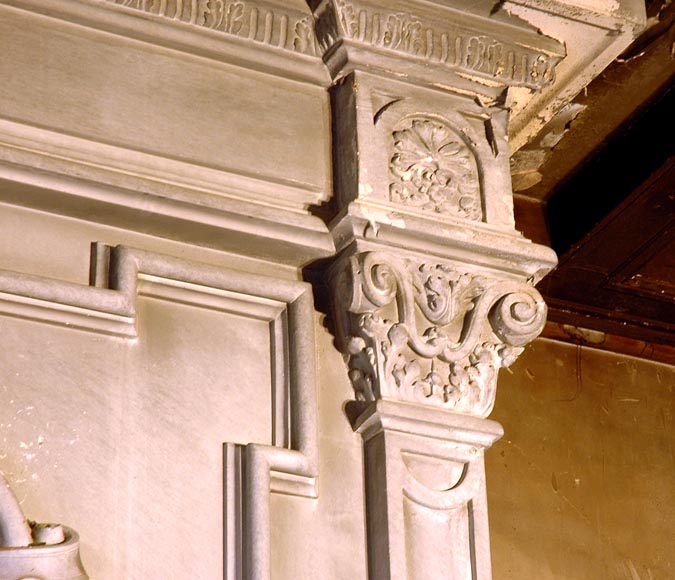 Monumental antique Neo-Renaissance style stone mantel coming from the Chateau of Montgeon_ru