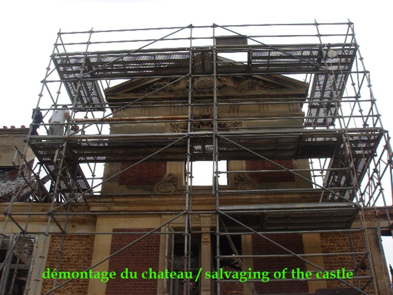 Monumental antique Neo-Renaissance style stone mantel coming from the Chateau of Montgeon_ru