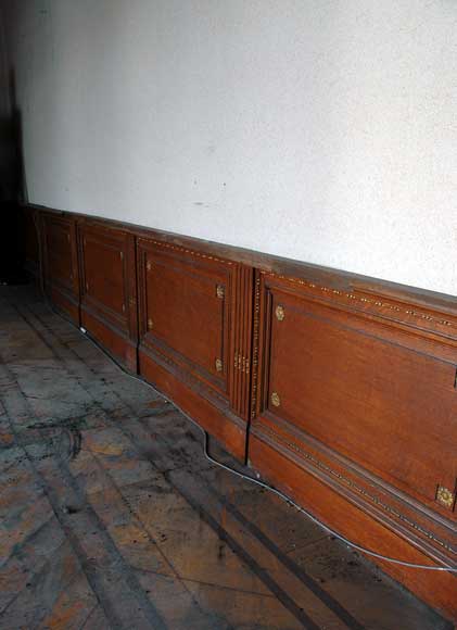 Деревянный ансамбль декора комнаты из дуба и стюка в стиле Людовика XVI.-16