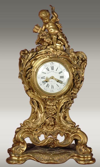 ЛЕОН МЕССАЖЕ (8 марта1842 – 16 мая 1901 ?),  Часы с Амуром -0