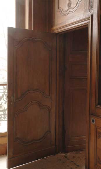 Деревянный декор комнаты в стиле Людовика XV, изготовленный в начале 20го века из дуба.-7