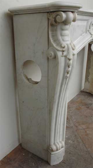 Камин в стиле Людовика XV, изготовленный из каррарского мрамора в 19м веке.-6