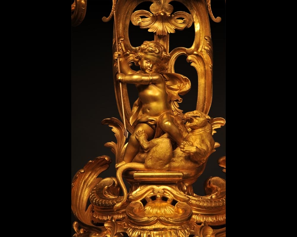 Генрих Удебин (мастер по бронзе)  Демэ (скульптор) «Амур на охоте»   Пара канделябров, представленных на Всемирной Выставке 1855го года.-3