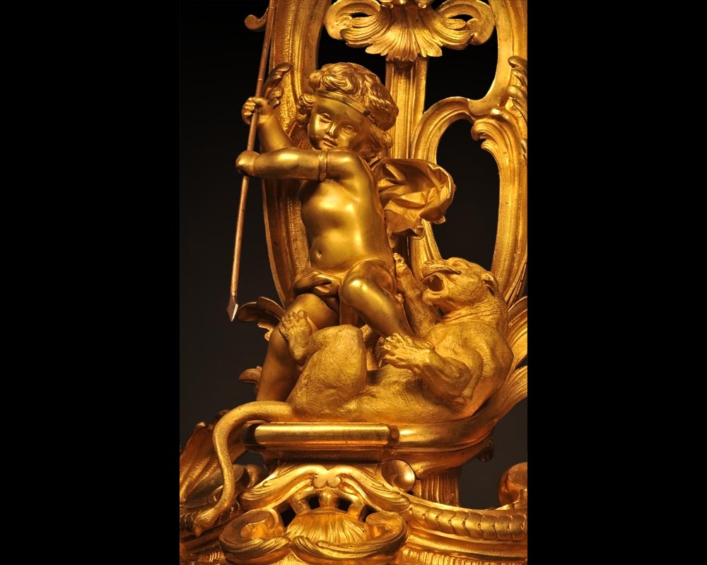 Генрих Удебин (мастер по бронзе)  Демэ (скульптор) «Амур на охоте»   Пара канделябров, представленных на Всемирной Выставке 1855го года.-4