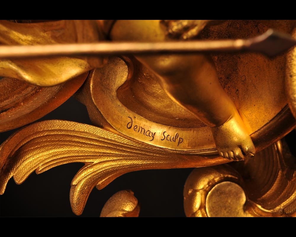 Генрих Удебин (мастер по бронзе)  Демэ (скульптор) «Амур на охоте»   Пара канделябров, представленных на Всемирной Выставке 1855го года.-6
