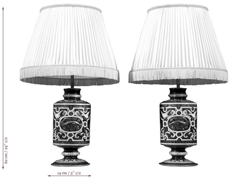 Эдуард ДАММУС – Пара ламп в стиле Нео-Ренессанс, датированных 1885 годом.-7