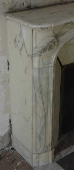 Antique Louis XV style fireplace in a Grey Panazeau marble_ru