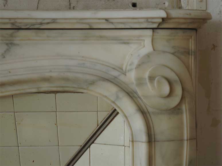 Antique Louis XV style fireplace in a Grey Panazeau marble_ru