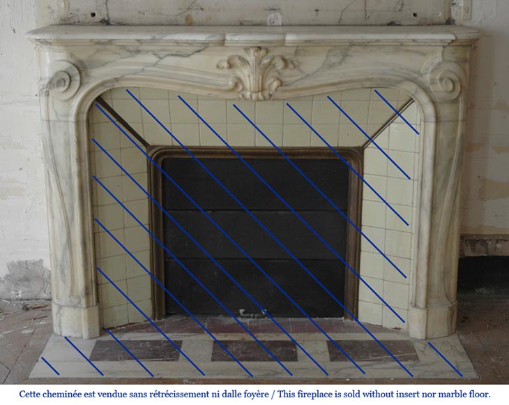 Antique Louis XV style fireplace in a Grey Panazeau marble_ru