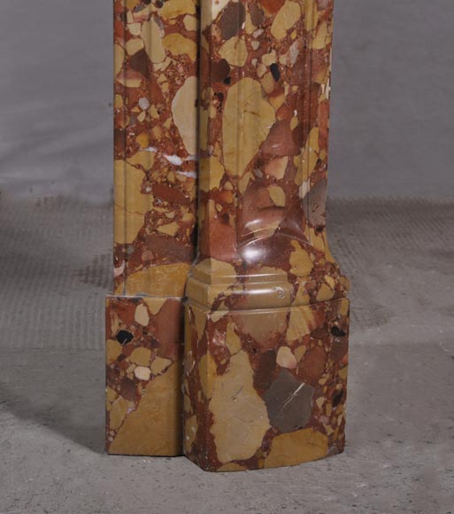 Камин в стиле Помпадур, изготовленный из брекчиевидного мрамора из Халеба.-7